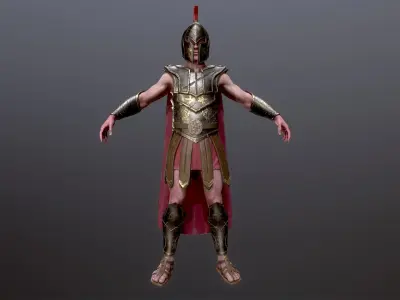 Greece WarrioR Low-poly 3D model