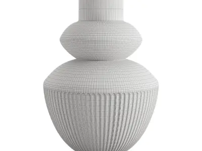 Les Cretes White Textured Vase 3D model