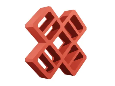 Brick Jaali 5 Square 3D model