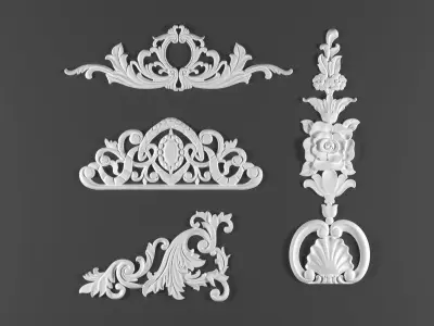 4 ornamental classic decoration 3d model kitbash vol 39 3D model