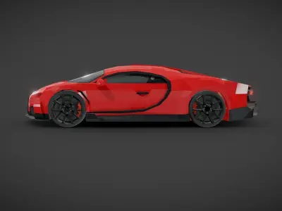 Bugatti - Lowpoly Low-poly 3D model