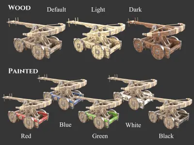 Medieval Siege Engine Ballista Low-poly 3D model