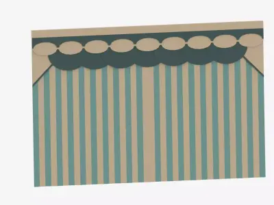 Cartoon Curtain Low-poly 3D model