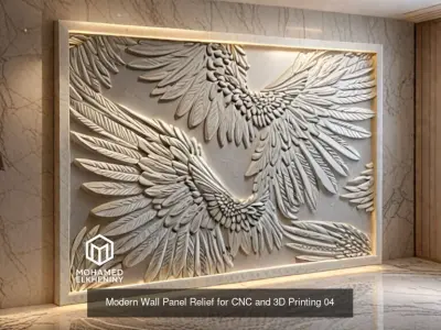 Sculpted Harmony 3D Wall Panel Collection Vol 2 3D Model Pack
