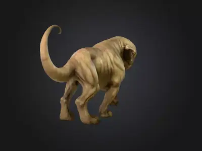 Cyclopean Canine Low-poly 3D model