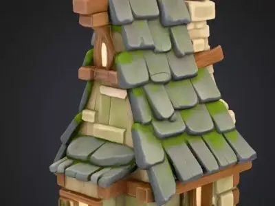 Enchanted Cottage High-Quality 3D Blender OBJ and FBX Model 3D model