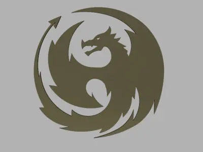 dragon coaster - wall decor - table top 3D model