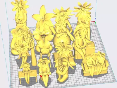 Ceramic Flower Sculptures - Cazamic 3D model