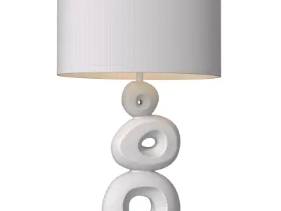 Scandinavian Table Lamp Stacked Stone Effect Rustic Nightstand 3D model