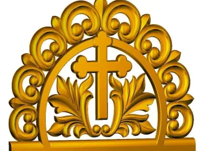 Orthodox Cross STL relief 3D print model