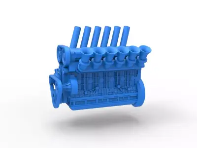 Straight-six engine Scale 1 to 25 3D print model