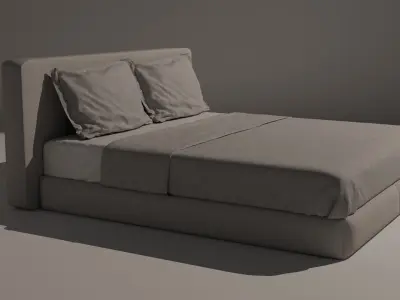 Detailed Minimalist Bed 3D model