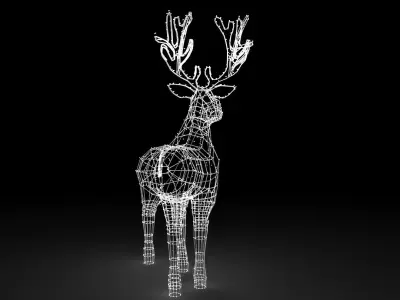 Christmas Decoration Out Door Led Lighted Deer 3D model