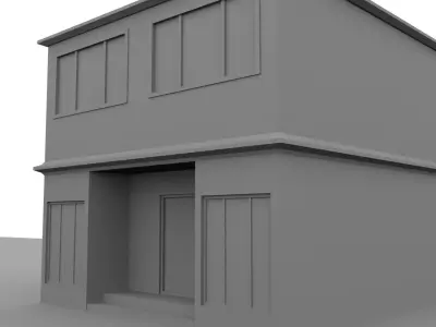 building model 2 low poly Low-poly 3D model