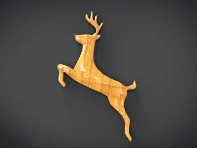 Wooden Deer shaped decoration 3D print model