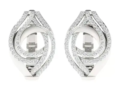 Solitaire Women Drop Earring 3dm STL OBJ FBX Render Details 3D print model