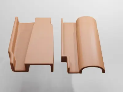 Conjunto com duas telhas de ceramicas 3D model