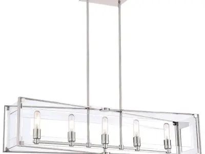 Ealy Light Polished Nickel Kitchen Island Pendant Free 3D model