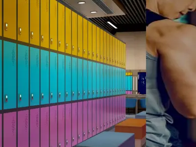 Modern Gym Locker Room 3D model