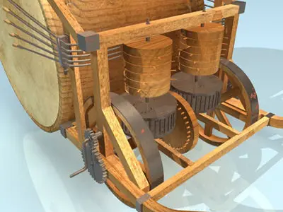 Leonardo mechanical drum 3D model