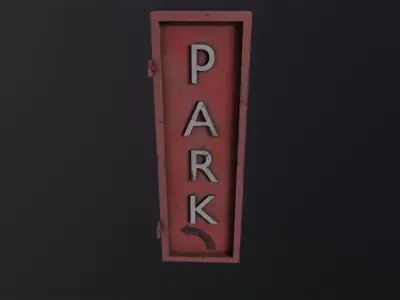 Parking sign 3D Model Low-poly 3D model