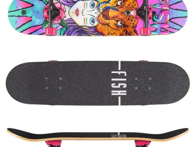  Skateboard Fish Girl 3D model