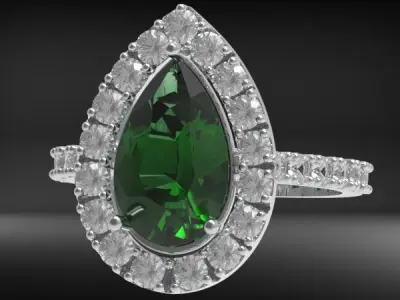 Pear Shaped jewellry Ring 3D print model