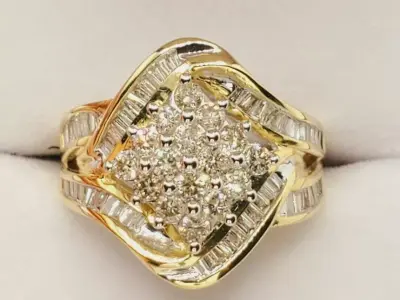 diamond baguette ring 3D print model