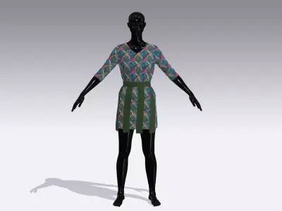 Female Cloth Dress Low-poly 3D model