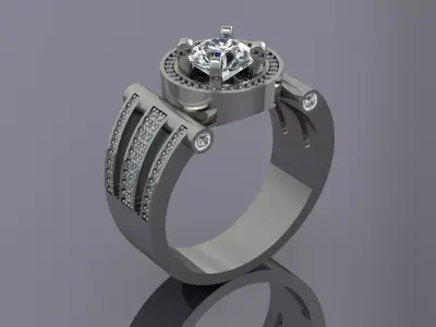 Jewelry Mens Ring Gold 3D print model