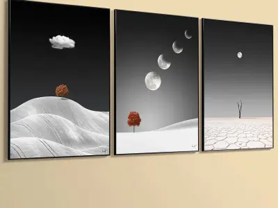 Abstract Painting Set of 3 pieces - No 13 Low-poly 3D model