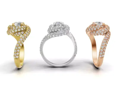 Trinity Ruban Solitaire Ring 14mm - 22 mm 3D print model