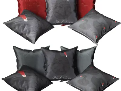 Black Swan decorative pillows 3D model