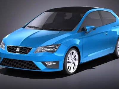 Seat Leon SC 2016 3door VRAY 3D model