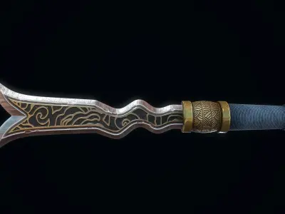 Double-Edged Serpent Spear Low-poly 3D model