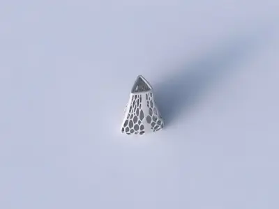 Vase puffy tipped triangle with organic lattice 2 3D print model