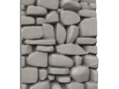 Heavy Patina Stone Wall Segment 3D print model