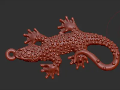 golden lizard 3D model