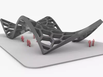 Wavy Cells Structure 3D model