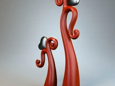 Dancing heart sculpture 3D model