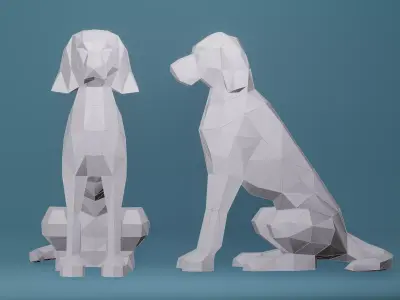 Dog Pointer Low-poly 3D model  3D model