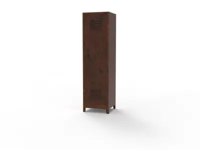 METAL CABINET-SINGLE LONG-RUSTY Low-poly 3D model