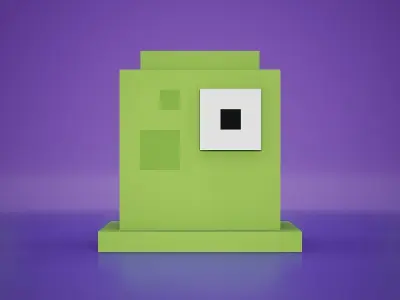 Voxel - Green Goo Low-poly 3D model