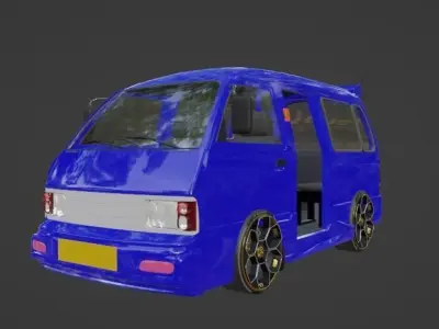 MOBIL ANGKOT RIG ANIMATION 3D model