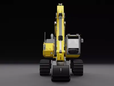 Cat 345 Tractor Low-poly 3D model