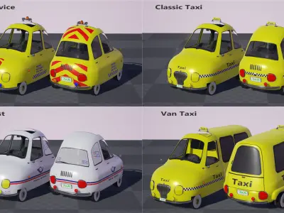 Toon Vehicle kit  Low-poly 3D model