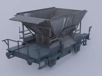 Old industrial gravel railcar 3D model