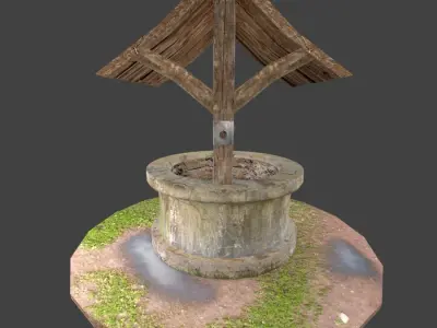 Old Well Low Polygon Free low-poly 3D model