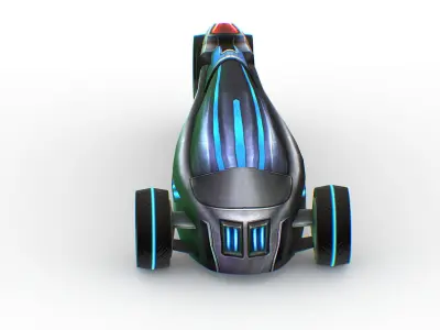 Cartoon Toy AR Racing Car Low-poly 3D model