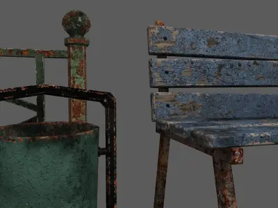 Street Rust Exterior Pack  Free low-poly 3D model